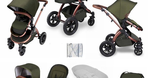 Ickle Bubba Stomp V4 2 in 1 Pushchair Carrycot Woodland Bronze